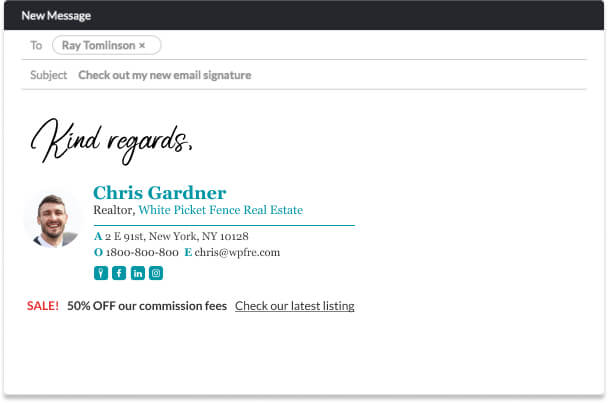 best ever real estate email signature examples