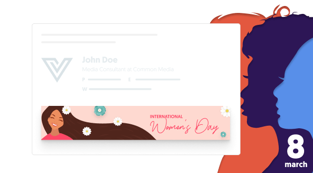 Add Women's Day banner to email signature - WiseStamp
