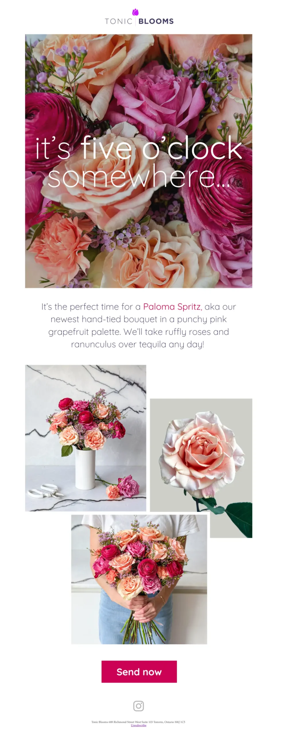 Tonic blooms email example