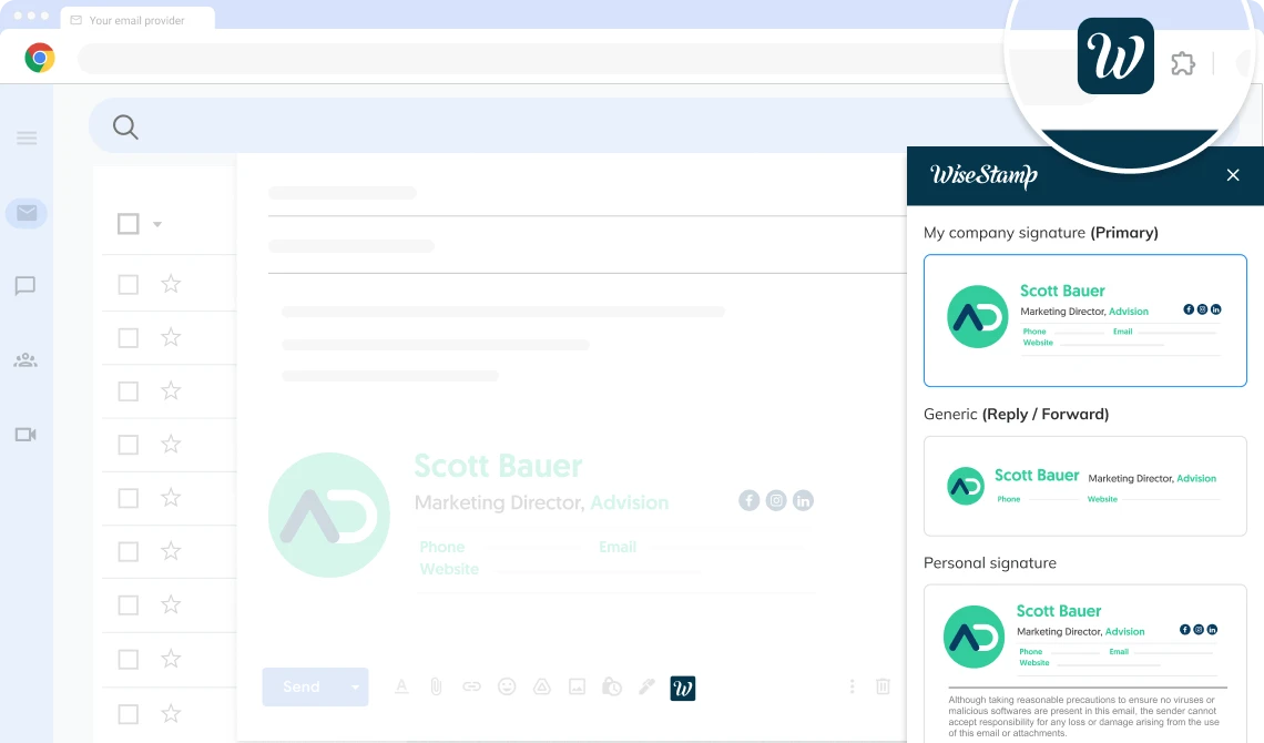 WiseStamp Chrome extension illustration