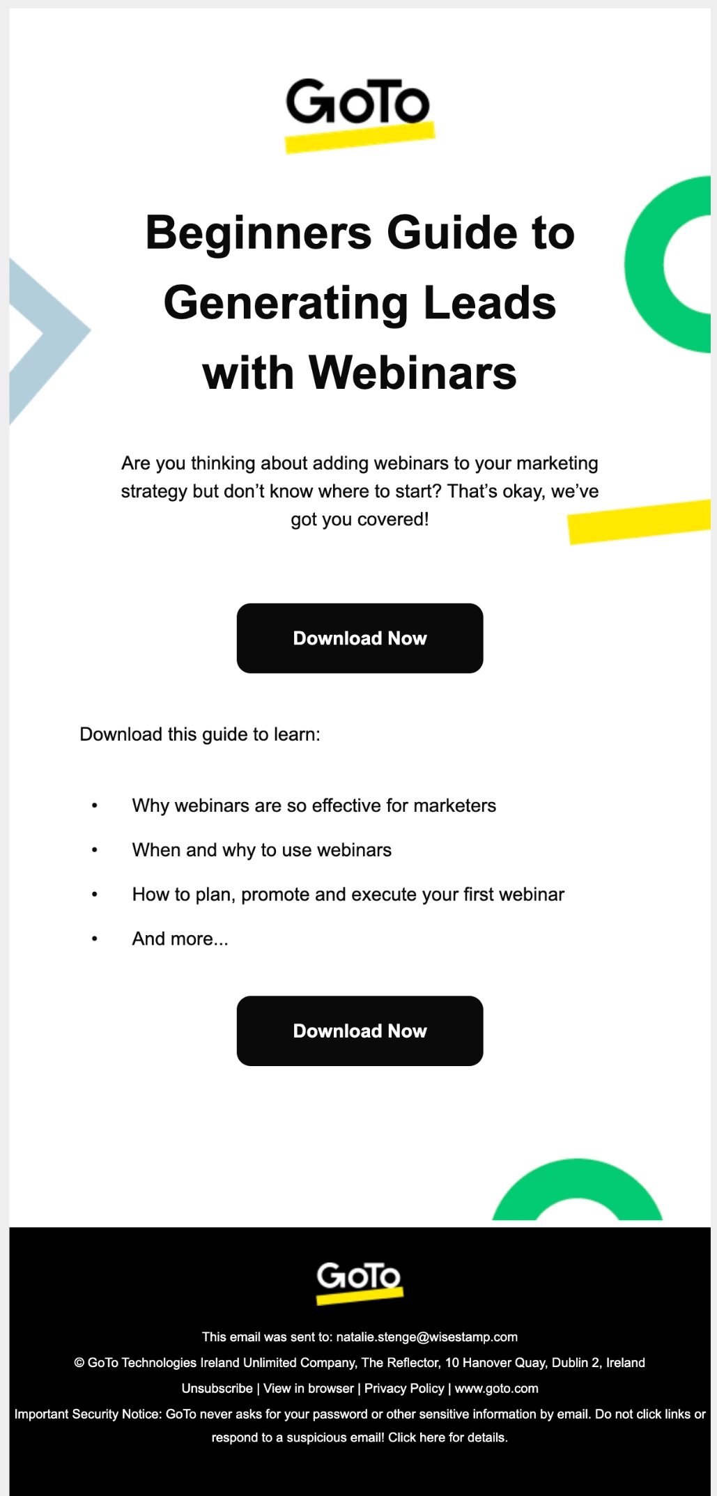 Goto webinar email example