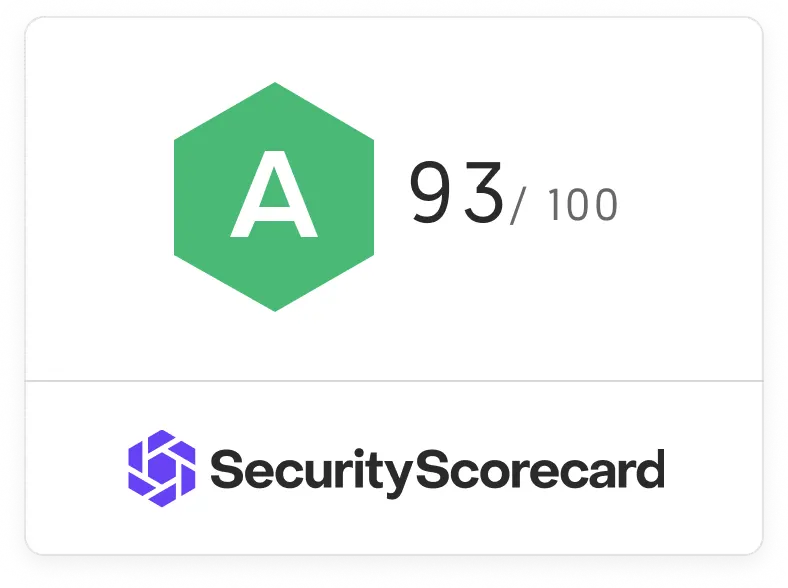 Security Scorecard A 93/100